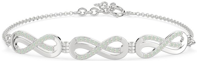 Opal Platinum Infinity Chain Bracelet