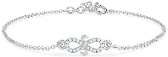 Moonstone Platinum Infinity Chain Bracelet
