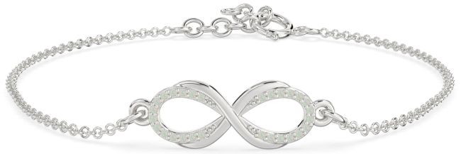 Opal Platinum Infinity Chain Bracelet