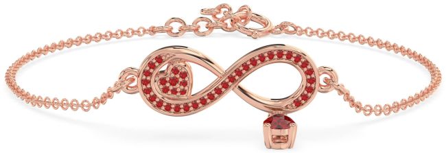 Ruby Rose Gold Infinity Heart Chain Bracelet