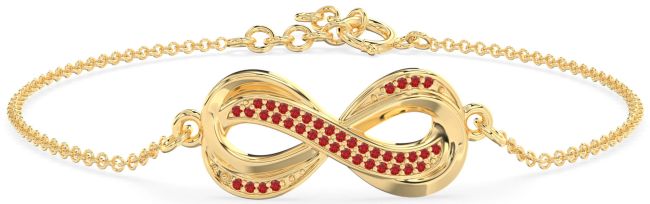 Ruby Gold Infinity Chain Bracelet