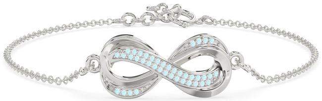 Moonstone Platinum Infinity Chain Bracelet