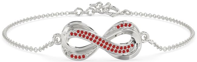 Ruby Platinum Infinity Chain Bracelet