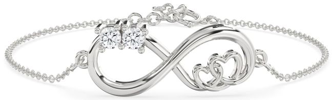 Diamond Platinum Infinity Chain Bracelet