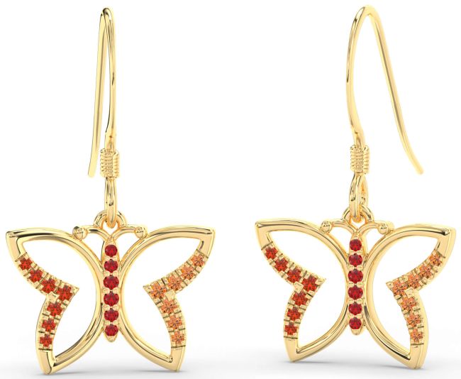 Gold Silver Butterfly Dangle Earrings