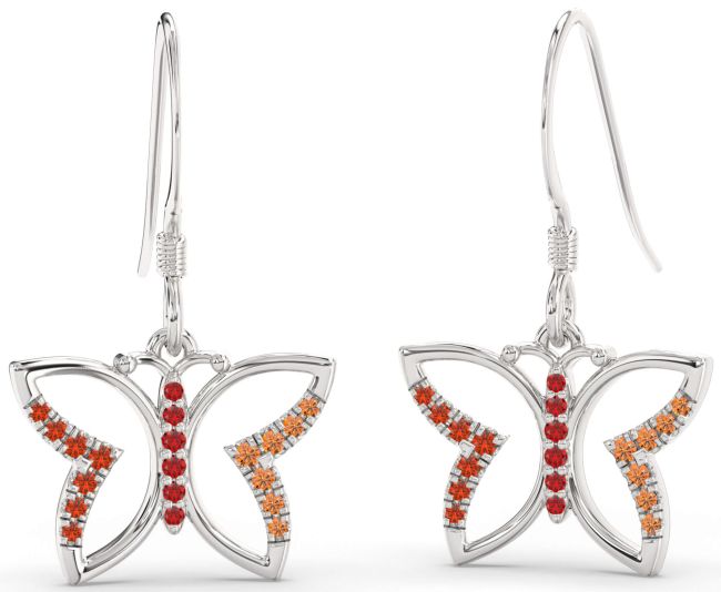 Silver Butterfly Dangle Earrings