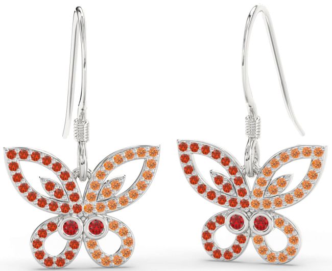 Silver Butterfly Dangle Earrings