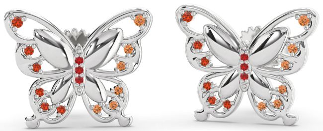 Silver Butterfly Stud Earrings