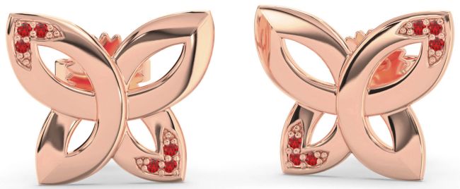 Ruby Rose Gold Knot Stud Earrings