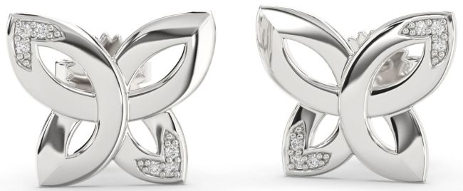 Lab Diamond Platinum Knot Stud Earrings