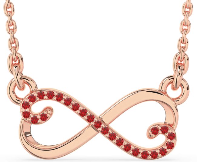 Ruby Rose Gold Infinity Heart Necklace