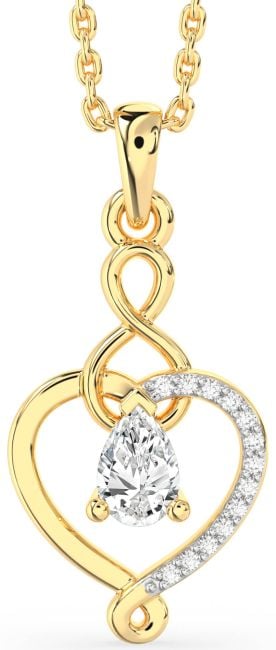 Diamond Gold Heart Infinity Necklace