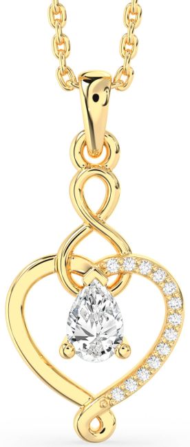 Emerald Gold Heart Infinity Necklace