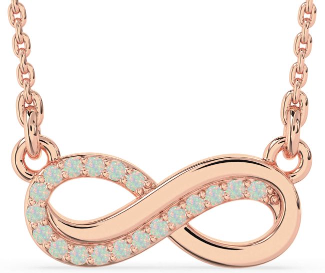 Opal Rose Gold Infinity Necklace