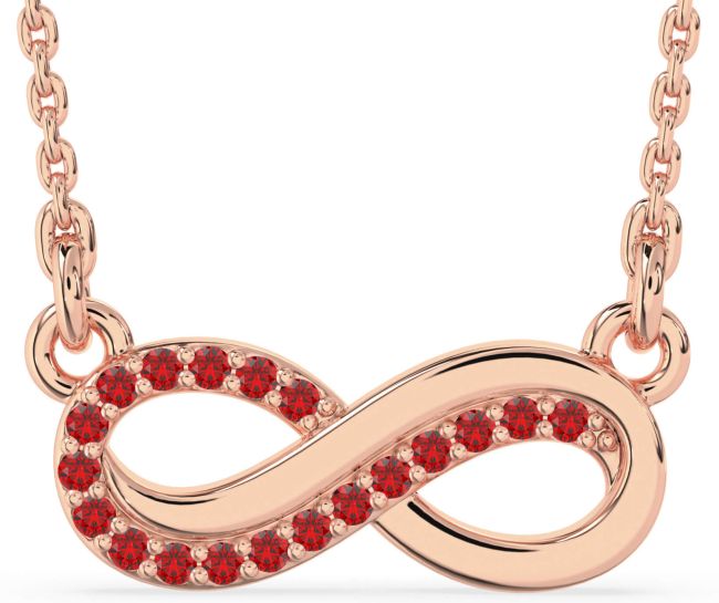 Ruby Rose Gold Infinity Necklace
