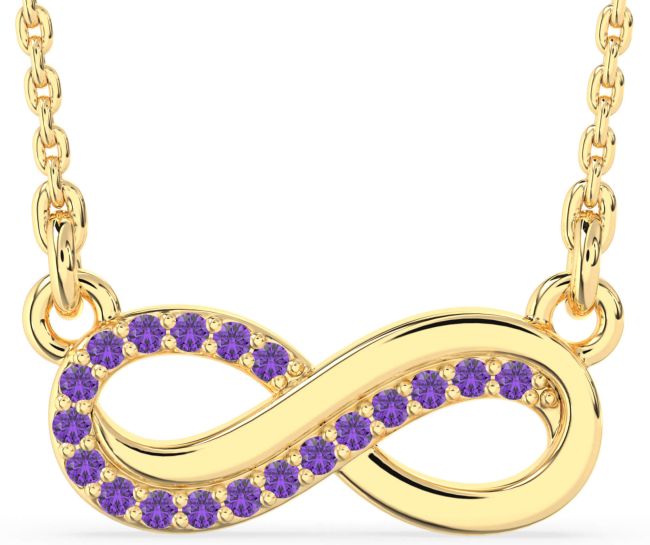 Amethyst Gold Infinity Necklace
