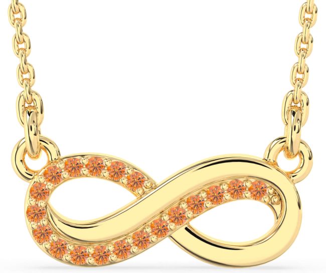 Citrine Gold Infinity Necklace