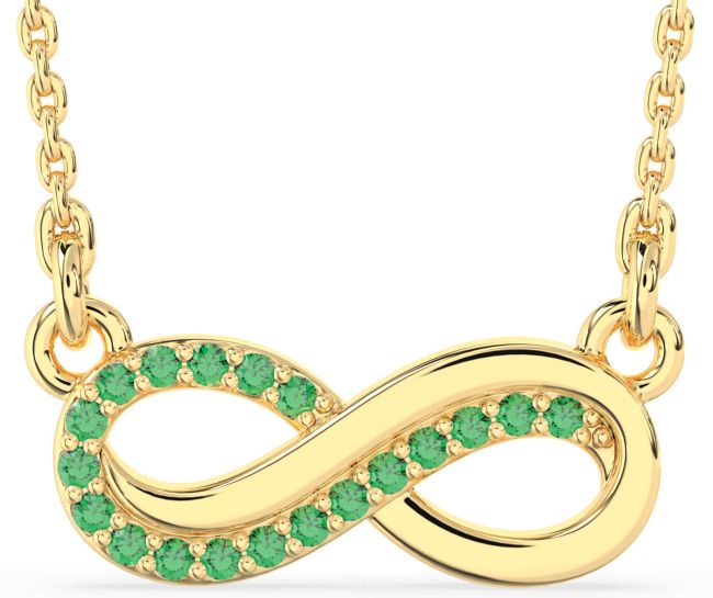 Emerald Gold Infinity Necklace