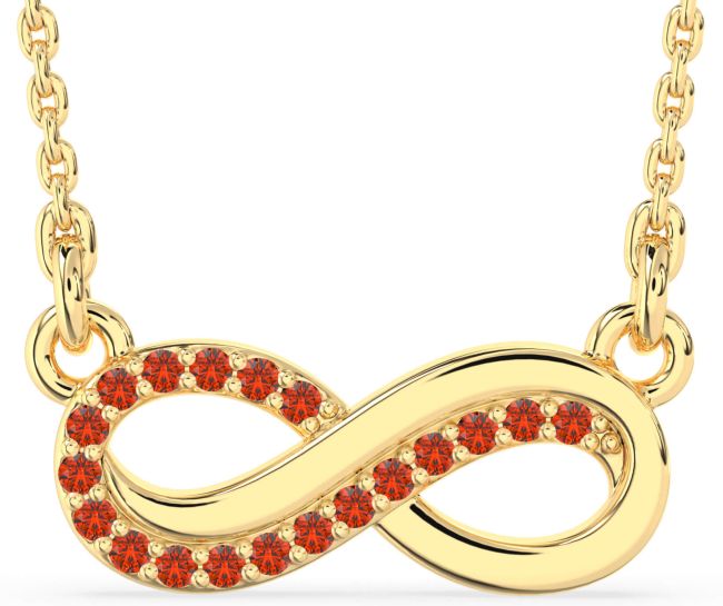 Fire Opal Gold Infinity Necklace