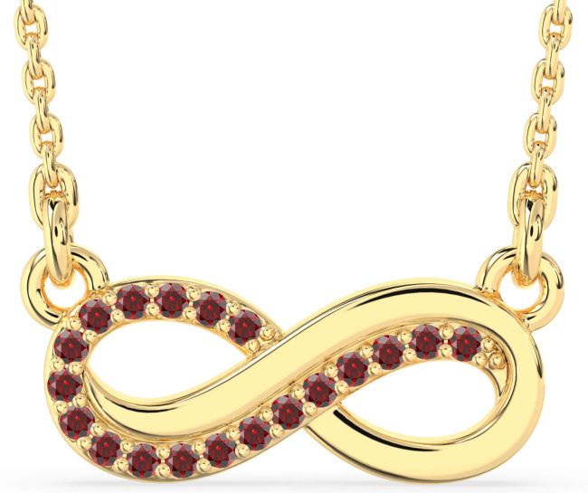 Garnet Gold Infinity Necklace