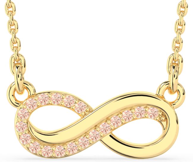 Morganite Gold Infinity Necklace
