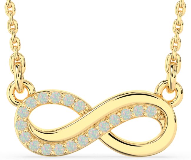 Opal Gold Infinity Necklace