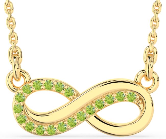 Peridot Gold Infinity Necklace