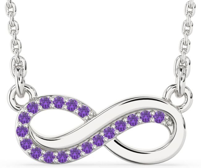 Amethyst Platinum Infinity Necklace