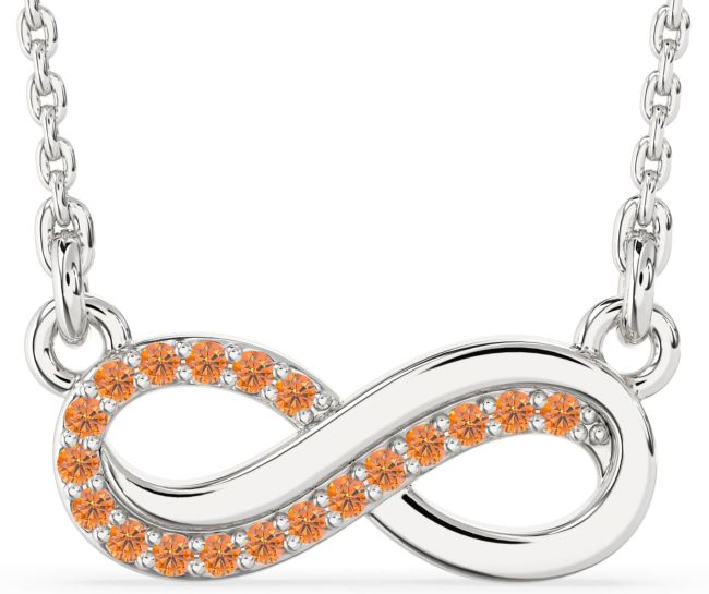 Citrine Silver Infinity Necklace