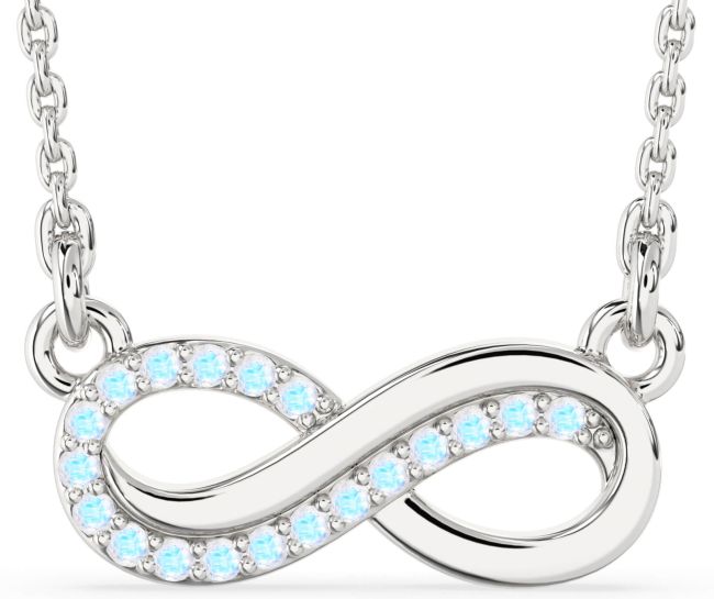 Moonstone Platinum Infinity Necklace