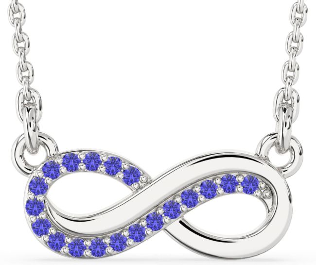 Tanzanite Silver Infinity Necklace