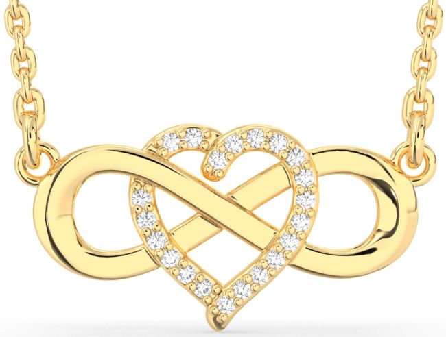 Diamond Gold Heart Infinity Necklace