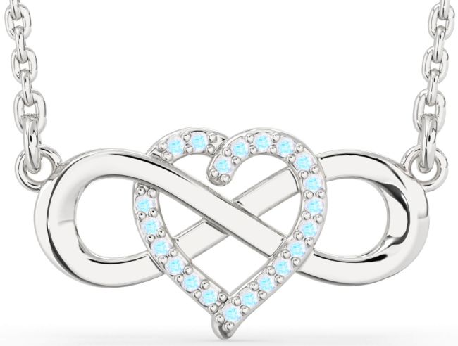 Moonstone Silver Heart Infinity Necklace