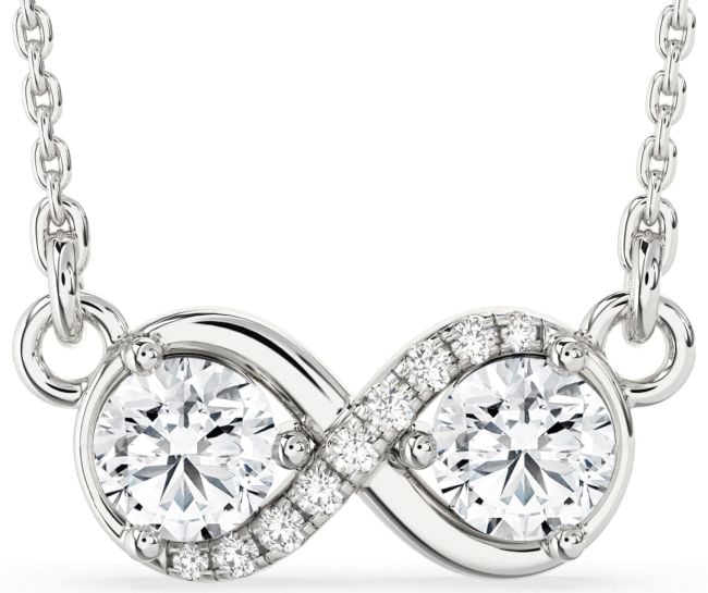 Diamond White Gold Infinity Necklace