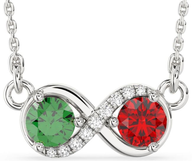 Diamond Silver Infinity Necklace