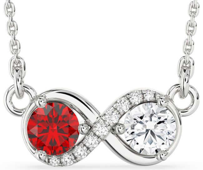 Diamond Silver Infinity Necklace