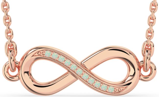 Opal Rose Gold Infinity Necklace