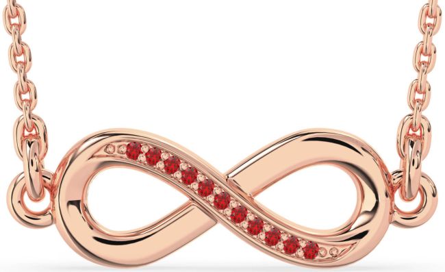 Ruby Rose Gold Silver Infinity Necklace
