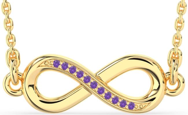 Amethyst Gold Infinity Necklace