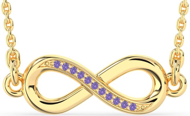 Alexandrite Gold Infinity Necklace