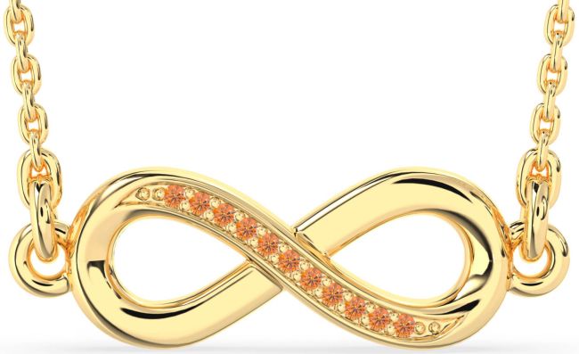 Citrine Gold Infinity Necklace