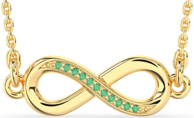 Emerald Gold Infinity Necklace