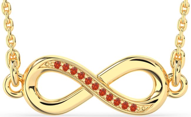 Fire Opal Gold Infinity Necklace