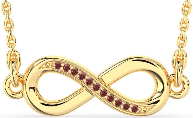 Garnet Gold Infinity Necklace