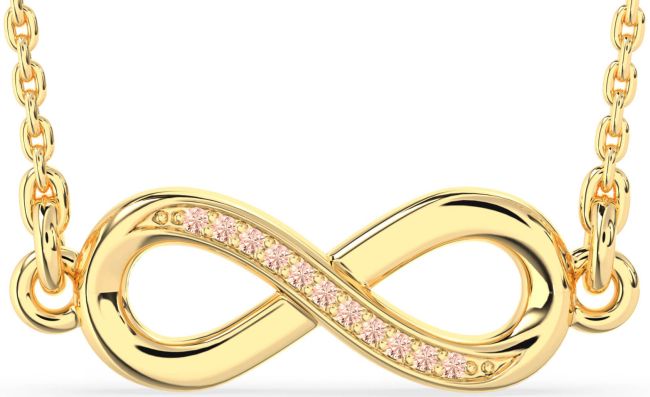 Morganite Gold Infinity Necklace
