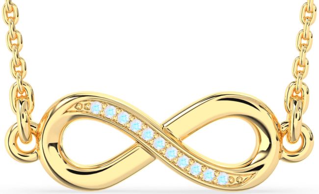 Moonstone Gold Silver Infinity Necklace