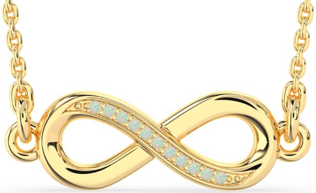 Opal Gold Infinity Necklace