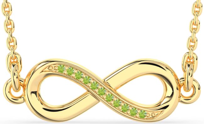 Peridot Gold Infinity Necklace