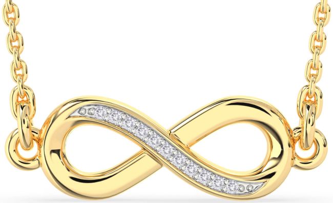 Salt & Pepper Diamond Gold Infinity Necklace