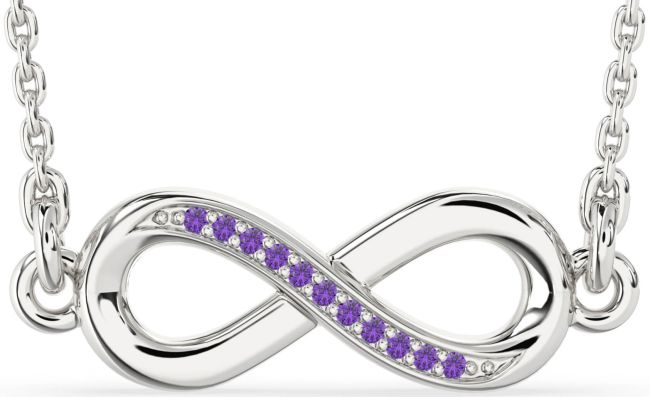 Amethyst Silver Infinity Necklace